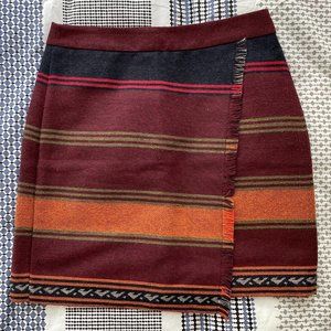 LOFT Striped Wrap-Style Pencil Skirt